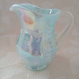 Vintage Fenton Empress Blue Opalescent Cream Pitcher